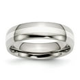 thumbnail image 1 of Auriga Stainless Steel with Sterling Silver Inlay Polished 6 mm Band for Women Size 9.5, 1 of 6