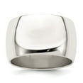 thumbnail image 1 of Auriga Sterling Silver 12 mm Half Round Band for Mens Size 13.5, 1 of 6