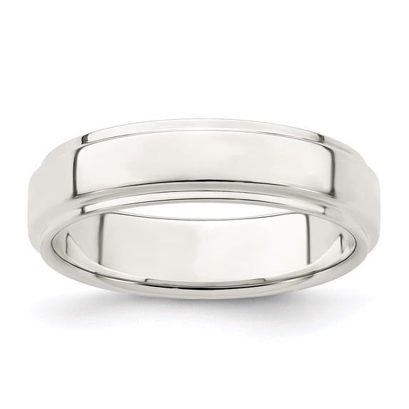Auriga Fine Jewelry 925 Sterling Silver 5 mm Flat with Step Edge Band for Women Size 8