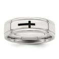 thumbnail image 1 of Auriga Fine Jewelry 925 Sterling Silver 6 mm Enamel Cross Fancy Band for Women Size 8, 1 of 6