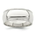 thumbnail image 1 of Auriga Sterling Silver 8 mm Half Round Milgrain Band for Women Size 6, 1 of 6
