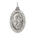 thumbnail image 1 of Auriga Fine Jewelry 925 Sterling Silver Antiqued St. Christopher Medal for Women (L - 35mm, W - 20mm), 1 of 6