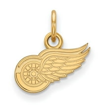 Auriga Sterling Silver Gold-plated NHL LogoArt Detroit Red Wings Extra Small Pendant for Women