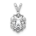 thumbnail image 1 of Auriga Fine Jewelry 925 Sterling Silver Rhodium-plated White Topaz and Diamond Pendant for Women (L- 15mm, W- 9mm), 1 of 6