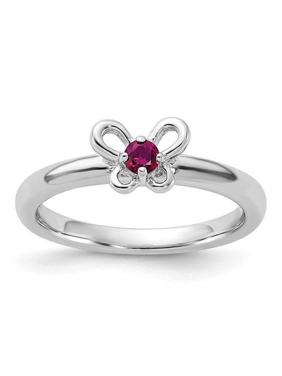 Sterling Silver Stackable Expressions Created Ruby Ring Size 7