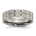 thumbnail image 1 of Auriga Fine Jewelry Titanium 6mm Grooved Band for Men Size 9.5, 1 of 6