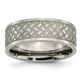 thumbnail image 1 of Auriga Fine Jewelry Titanium 8mm Weave Design Band for Men Size- 8, 1 of 6