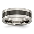 thumbnail image 1 of Auriga Fine Jewelry Titanium Base w/Black Ceramic Center Flat 8mm Band for Men Size- 8, 1 of 7
