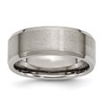 thumbnail image 1 of Auriga Fine Jewelry Titanium Brushed and Polished 8 mm Beveled Edge Band for Women Size 11.5, 1 of 7