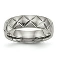 thumbnail image 1 of Auriga Fine Jewelry Titanium Diamond Cut 6mm Band for Men Size 12.5, 1 of 6