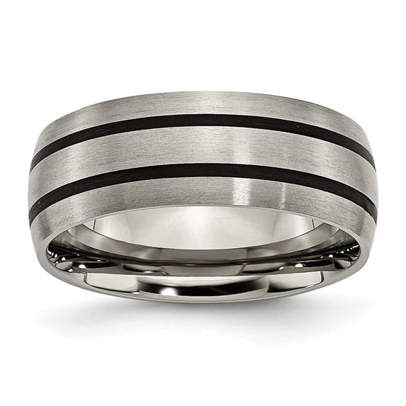 Auriga Fine Jewelry Titanium Enameled 8mm Satin Band for Men Size 13
