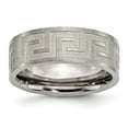 thumbnail image 1 of Auriga Fine Jewelry Titanium Greek Key 8mm Satin Band for Men Size 13, 1 of 6