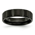 thumbnail image 1 of Auriga Fine Jewelry Titanium Grooved Black IP-plated 6mm Band for Men Size- 12.5, 1 of 6