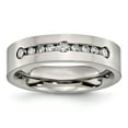 thumbnail image 1 of Auriga Titanium Polished 1/2 ct tw. Diamond 6mm Band Size 11 for Women, 1 of 8