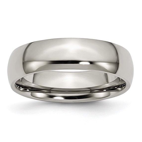 Auriga Fine Jewelry Titanium Polished 6 mm Half Round Band for Women Size 7
