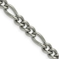 thumbnail image 1 of Auriga Fine Jewelry Titanium Polished 7 mm Figaro Chain Necklace for Men 18", 1 of 4