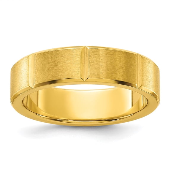 Auriga Titanium Polished Yellow IP-Plated Grooved 6mm Band Size 11