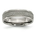 thumbnail image 1 of Auriga Fine Jewelry Titanium Ridged Edge Weave Design 6mm Band for Men Size 13, 1 of 6