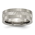 thumbnail image 1 of Auriga Fine Jewelry Titanium Sawtooth Design Flat w/Edge 8mm Band for Men Size- 9, 1 of 6