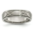 thumbnail image 1 of Auriga Fine Jewelry Titanium X-Design 6mm Satin Band for Men Size 7.5, 1 of 6