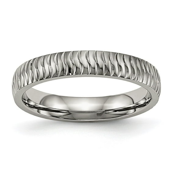 Auriga Fine Jewelry Titanium and Textured 4mm Band for Men Size 7.5