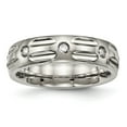 thumbnail image 1 of Auriga Fine Jewelry Titanium with CZ 6mm Grooved Band for Men Size- 12.5, 1 of 7