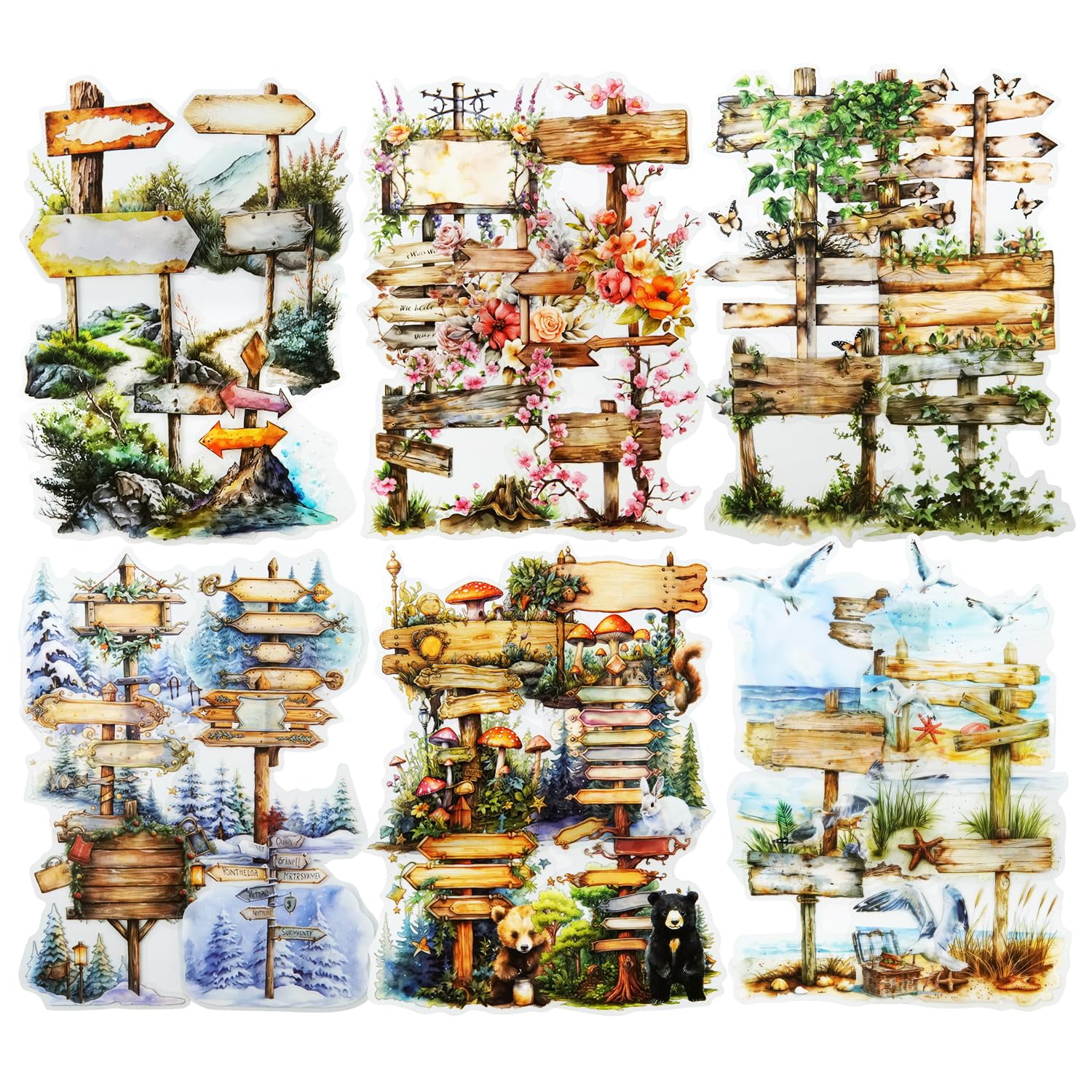 AuriicLeaf Travel Guide PET DHF10 Sticker Set, 90Pcs Nature-Themed ...