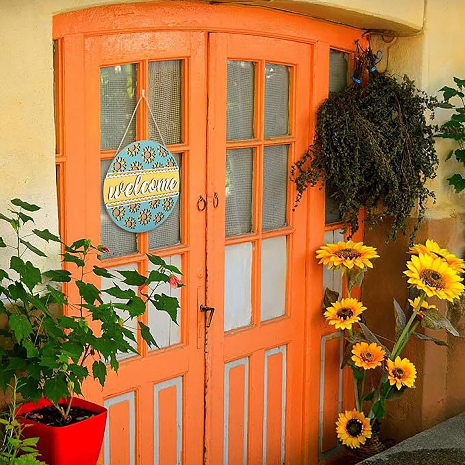 Rustic Welcome Sign With Summer Daisies - 8x10 Inch Wooden Wall Art For Front Door, Farmhouse Porch Decor