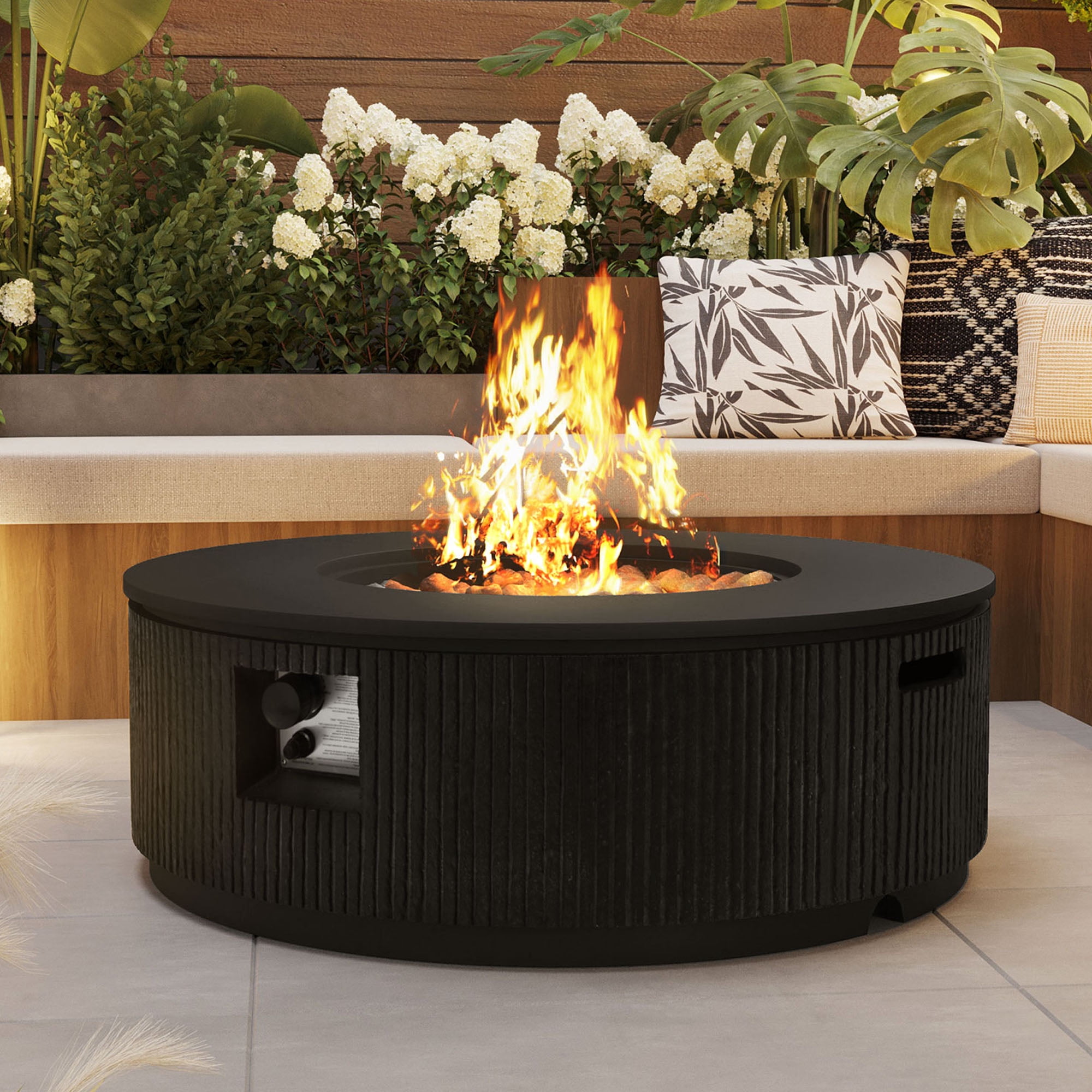 Aurlrtil 38''/50000 BTU MGO Propane Outdoor Fire Pit with Vertical ...