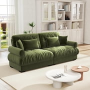 Aurlrtil 93.7" 2 Seater Modular Sectional Sofa, Large Shaped Sectional Velvet Fluffy Couch,Deep Seat Sofas for Living Home,Loft,Hallway and Bedroom