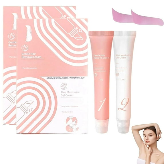 Hair Remover Cream, Facial Hair Removal for Women, Instant Hair Removal Kit (2)