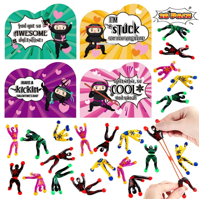 AuroTops Valentines Day Cards ZS23 for Kids, 28 Pack Sticky