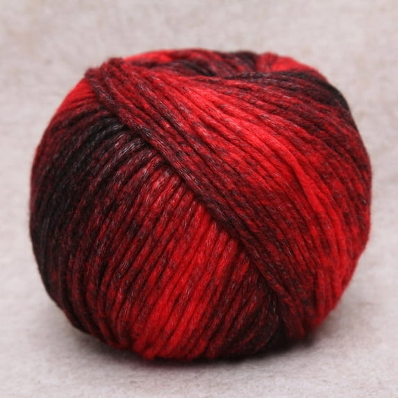 Auroal Gradient Yarn -1 roll 140g black + red roving, high-quality coarse roving thread for blankets, ideal choice for DIY crochet, home decoration and comfortable crafts