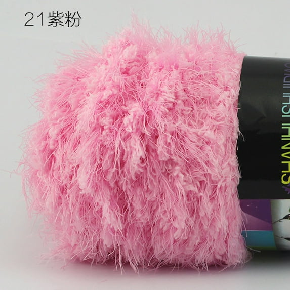 Auroal Pink faux fur yarn, 100g single twist - soft faux fur mink balls and mascara, suitable for DIY plush toys, comfortable scarves, and cute home decor