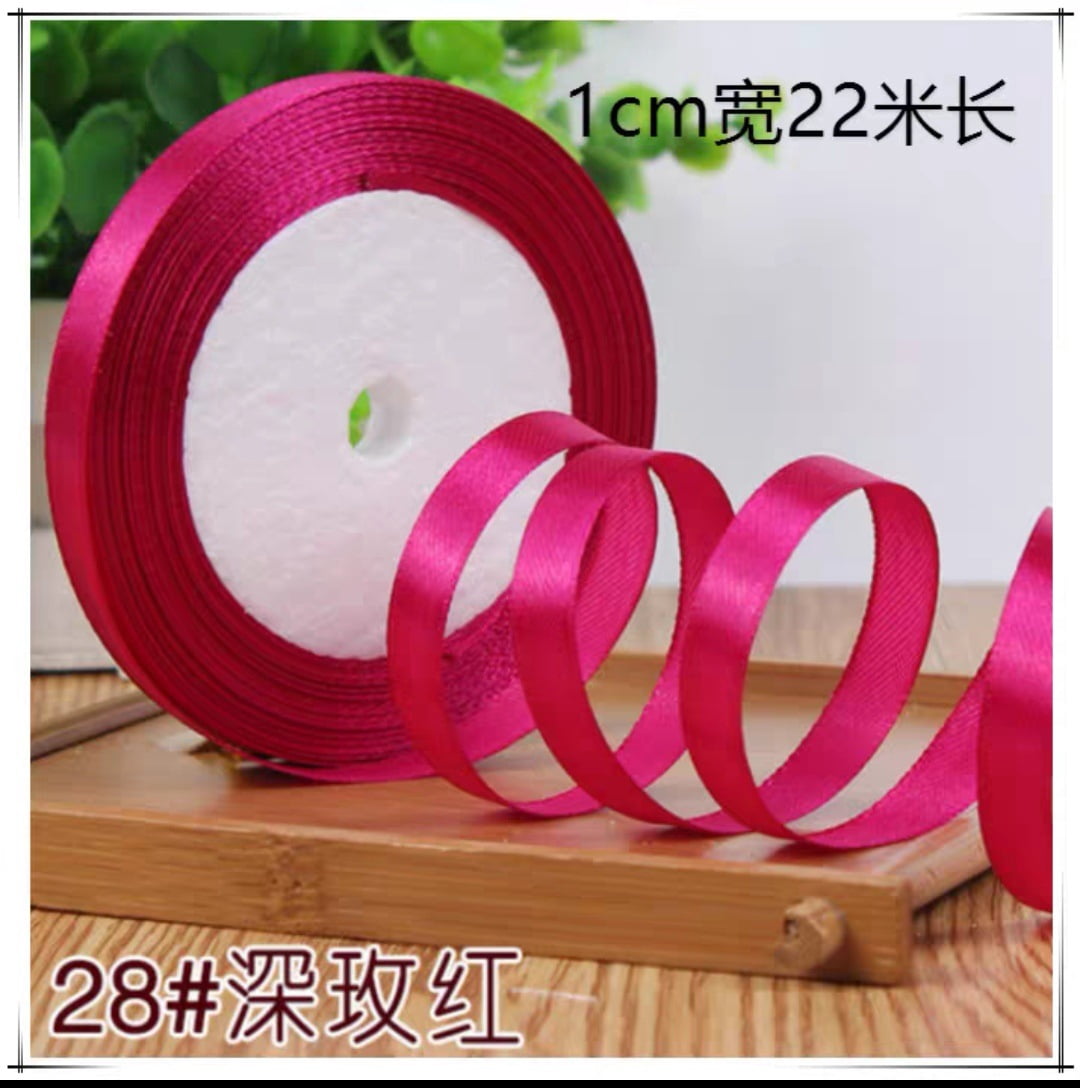 Auroal rose red ribbon -5 pieces 0.39 inches wide and 22 meters long ...