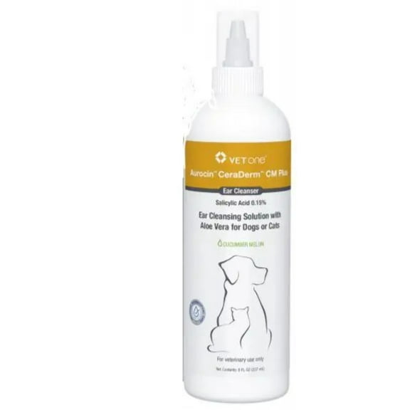 Aurocin CeraDerm Ear Cleanser for Dogs & Cats (8 oz)