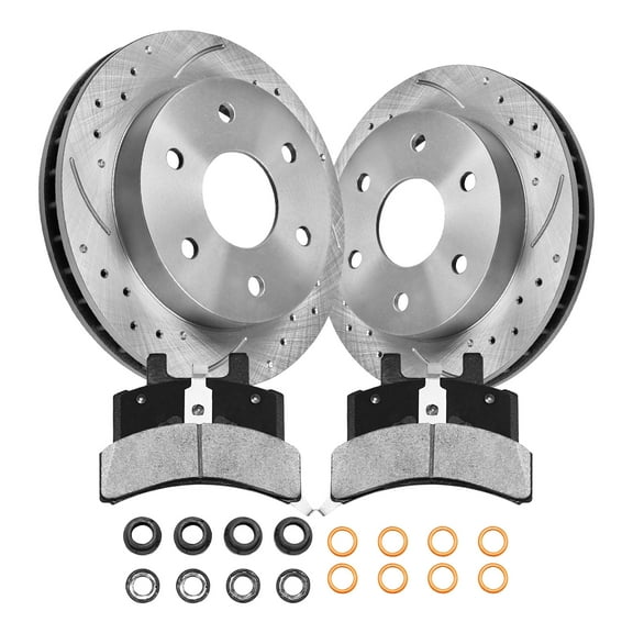 Aurogenix Front Brake Kits Compatible with 1988-1999 Chevrolet K1500, 1995-2000 Tahoe, 1992-2000 GMC, Front Brake Pads and Rotors Kit, OE Brake Rotors and Ceramic Brake Pads 55135 D369-7259B