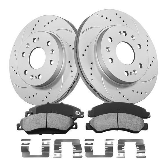 Aurogenix Front Brake Kit Compatible With Chevrolet Silverado 1500 Suburban Express Avalanche Tahoe, GMC Sierra 1500 Savana 1500 Yukon XL, Cadillac Escalade ESV EXT XTS, Geomet Coated, 329.9mm 13in