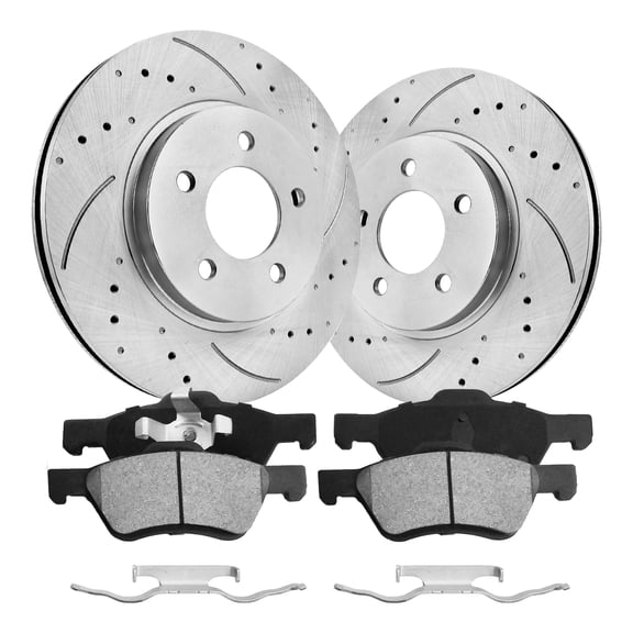 Aurogenix Front Brake and Rotors Kit Compatible with 2005-2010 Ford Escape/Mercury Mariner, 2005-2006/2008-2011 Mazda Tribute|Brake Rotors and Brake Pads|302.9mm(11.9in)