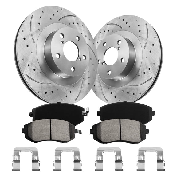 Aurogenix Front Brake Kit Compatible with 2003-2008 Subaru Forester, 2002-2005 Outback, Impreza, Baja, Legacy, Front Brake Rotors Brake Rotors and Brake Pads, 11.5in