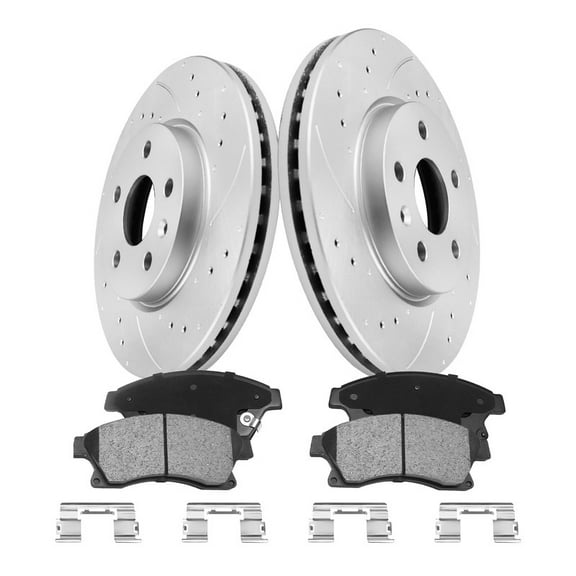 Aurogenix Front Brake Pads And Rotors Kit for 2011-2015 Chevrolet Cruze, 2012-2017 Sonic, 55185 D1522-8697 Automotive Replacement Brake Kits Geomet Drilled And Slotted Rotors 276mm(10.9in)