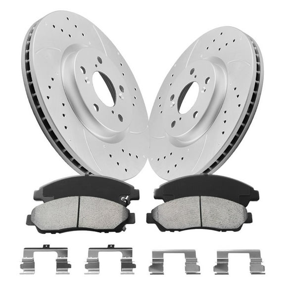 Aurogenix Front Brake Pads and Rotors Kit Compatible with 2009-2015 Honda Pilot, 2007-2013 Acura MDX, Automotive Replacement Brake Kits Geomet Brakes and Rotors 31468 D1280-8396 Brake Kit