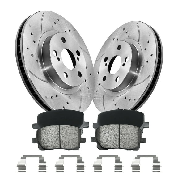 Aurogenix Front Brake Pads and Rotors Kit for 2003-2008 Toyota Corolla Toyota Matrix Pontiac Vibe, Vented Brake Kit 275mm(10.8in) OE NO.: 31270 & D923-7824