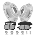 thumbnail image 1 of Aurogenix Rear Brake Kit Fits for 2007-2017 Jeep Patriot, 2007-2017 Jeep Compass, 2008-2014 Dodge Avenger, Rear Brake Rotors Geomet Coated Brake Rotors Brake Pads,53036 & D1037-7940, 262mm(10.3in), 1 of 11