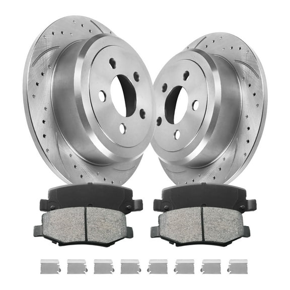 Aurogenix Rear Brake Kit, Compatible with 2007-2011 Dodge Nitro, 2008-2012 Jeep Liberty, Automotive Replacement Brake Kit, Brake Rotors and Brake Pads, 53044 & D1274-8390, 316mm(12.4in)