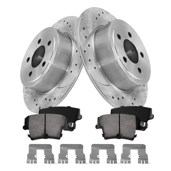 Aurogenix - Rear Brake Kit for Dodge Challenger Charger Magnum Chrysler 300 RWD Disc Brake Rotors Ceramic Brakes Pads 2004 2005 2006 Replacement :12.60'' Rotor