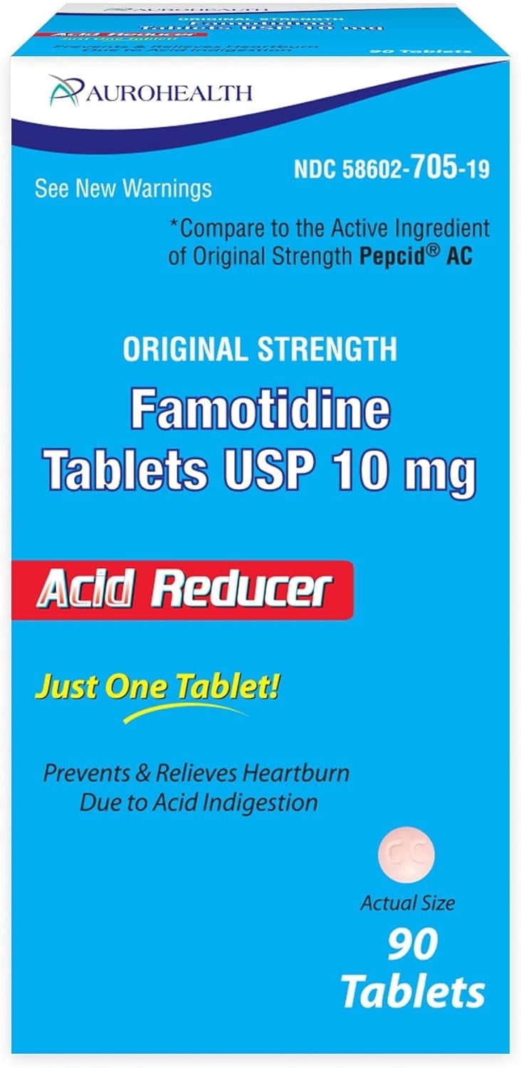 Aurohealth Famotidine 10mg Tablet, 90 Count