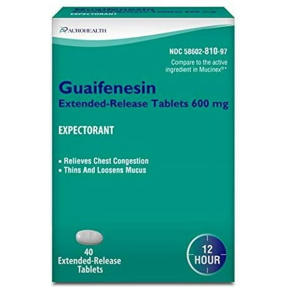 Aurohealth Guaifenesin Expectorant Extended-Release Tablets 600mg 40ct