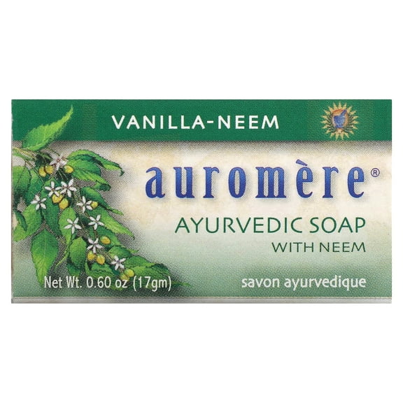 Auromere Ayurvedic Bar Soap with Neem, Vanilla-Neem, 0.6 oz (17 g)