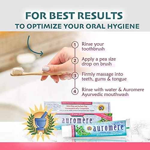 Auromere Ayurvedic Herbal Toothpaste, Cardamom Fennel, Foam Free